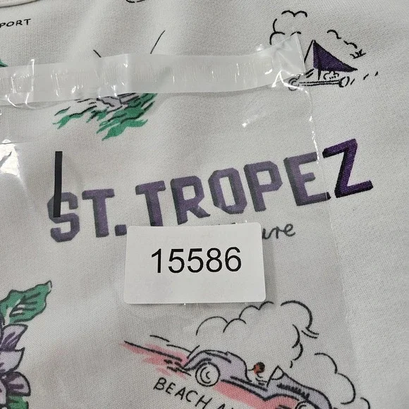 Lou & Grey Sweater Women Medium Beach Vacation Sailing Boat Stretch‎ White - Picture 9 of 9